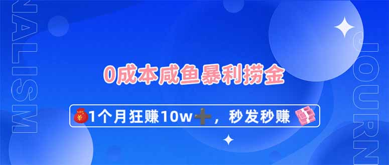 (14257期)0成本闲鱼暴利捞金,1个月狂赚10W+,秒发秒赚新玩法-鑫锐轻创终点站