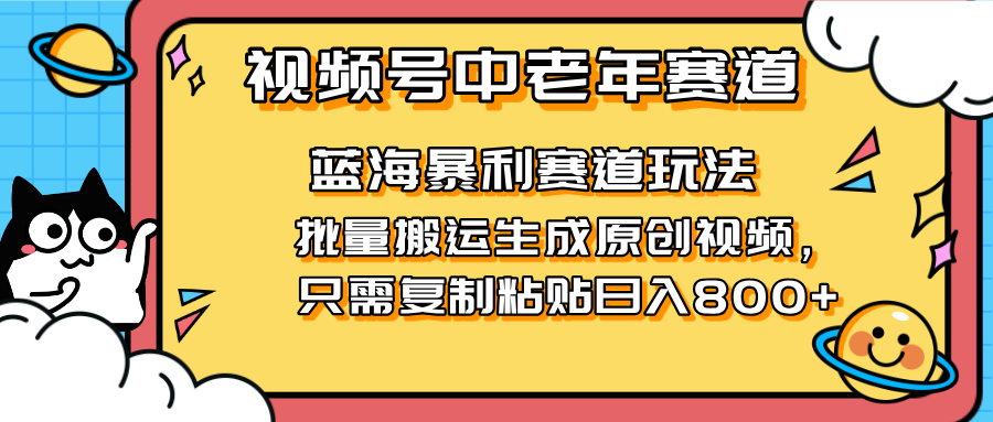(14314期)2025视频号中老年短视频蓝海暴利风口!复制粘贴搬运视频单日赚800+,无...-鑫锐轻创终点站