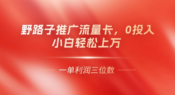 0门槛推广流量卡,一单收益上百,0投入,小白月入过W-鑫锐轻创终点站
