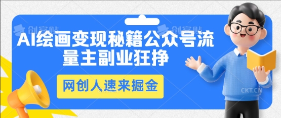 AI绘画变现秘籍:公众号流量主副业狂挣,网创人速来掘金-鑫锐轻创终点站