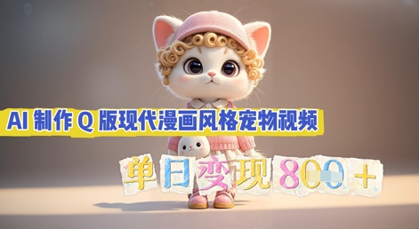 AI制作Q版现代漫画风格宠物视频,单日变现几张-鑫锐轻创终点站