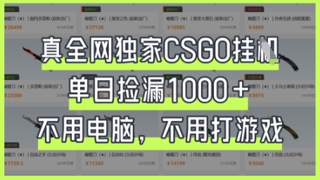 真全网独家CSGO挂G，单日捡漏1k+【揭秘】-鑫锐轻创终点站