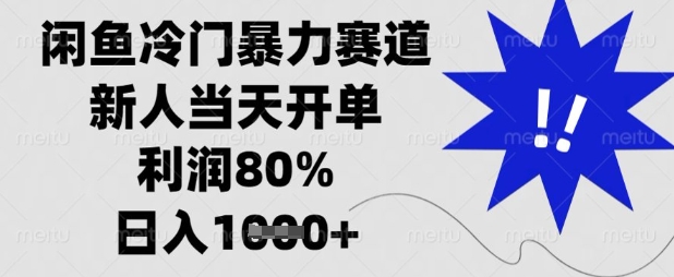 闲鱼冷门暴力赛道,新人当天开单,利润80%,日入数张【揭秘】-鑫锐轻创终点站