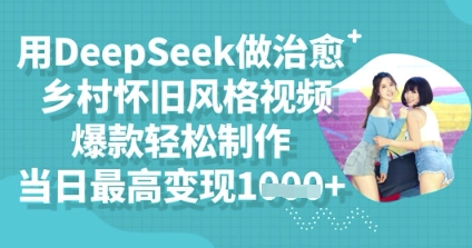 用DeepSeek做治愈乡村怀旧风格视频，爆款轻松制作，当日最高变现多张-鑫锐轻创终点站